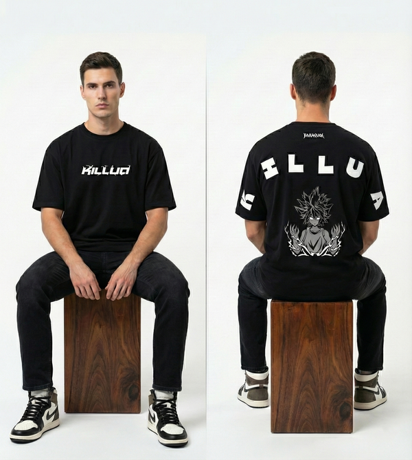 Men's Killua Anime Graphic Oversized Tees